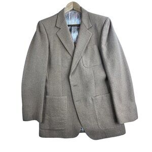 Vintage LeBaron Blazer Mens 42L Brown Wool Sport Coat Patch Pockets USA Made 70s